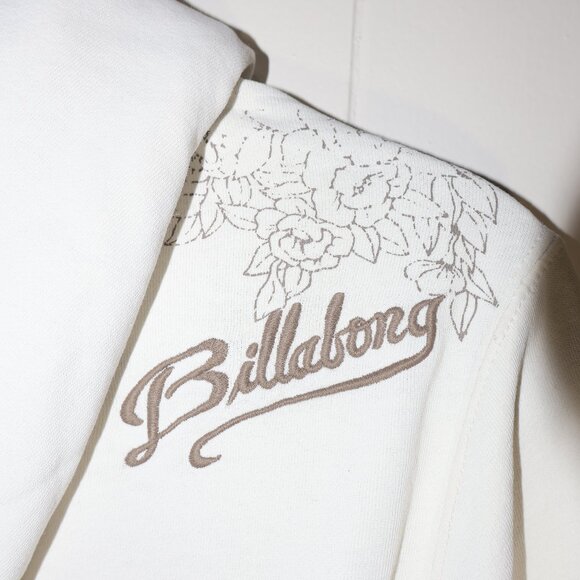Billabong Vintage Style Zip Hoodie – Cream / Floral (Women’s L) - Picture 7 of 9